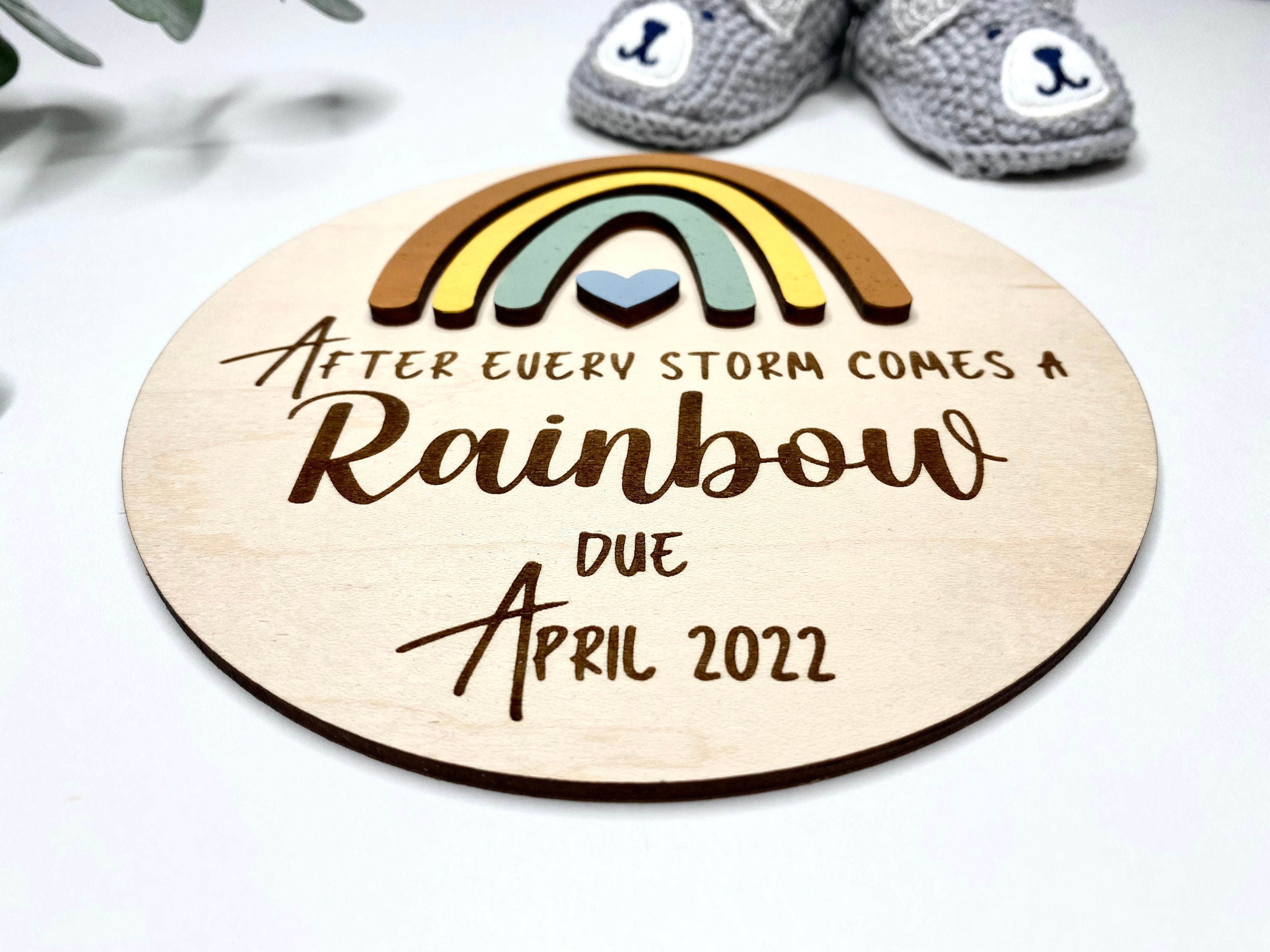 Rainbow Baby Announcement Sign Pregnancy Reveal Birth Stats Etsy India