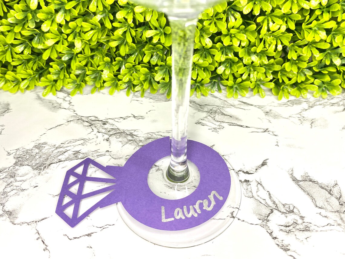 Diamond Ring Drink Tags Bridal Shower Drink Tags Engagement Etsy