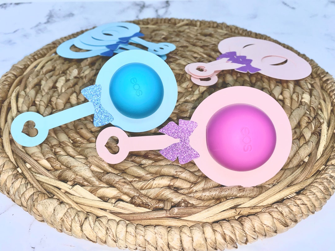 Eos Baby Shower Favors, Rattle, Eos Lip Balm Favor, Baby Shower Lip