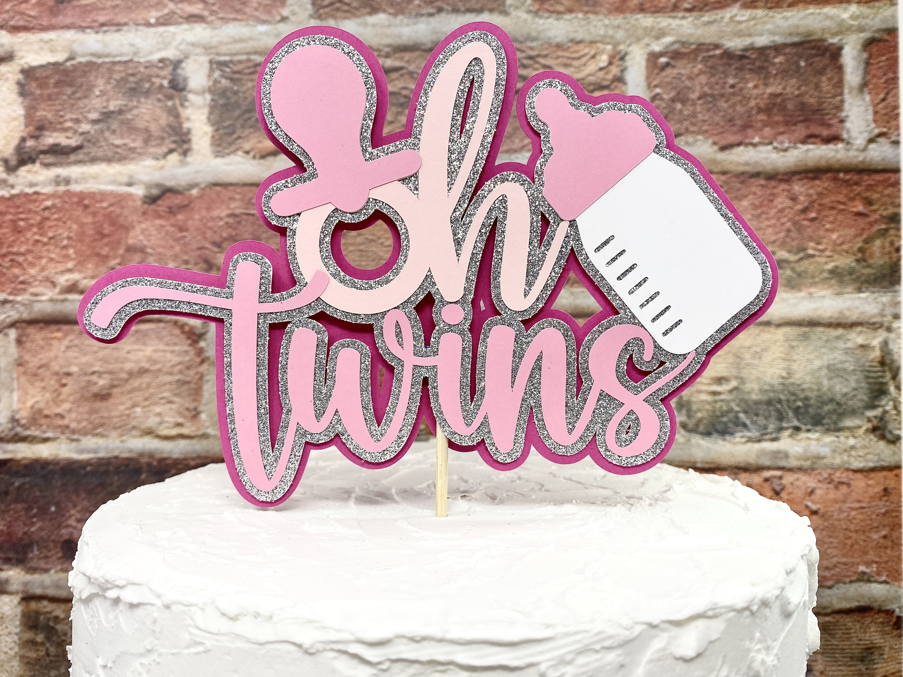 Oh Twins Twin Cake Topper Twins Baby Shower Twin Baby Etsy