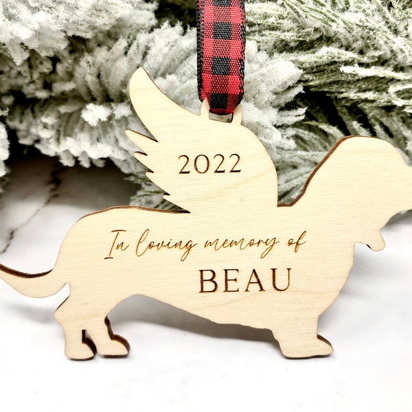 Basset Hound Memorial Ornament, Basset Hound Ornament, Basset Hound Angel, Loss of Basset Hound Gift, Wood Ornament, Personalized
