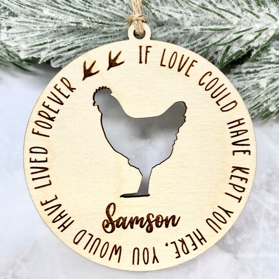 Personalized Chicken Memorial Ornament, Custom Chicken Memorial