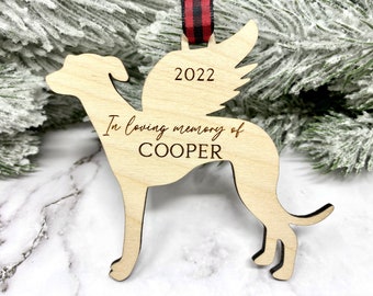Whippet Memorial Ornament, Whippet Ornament, Whippet Dog, Whippet Angel, Loss of Whippet Gift, Whippet Mom, Whippet Gift, Whippet Lovers