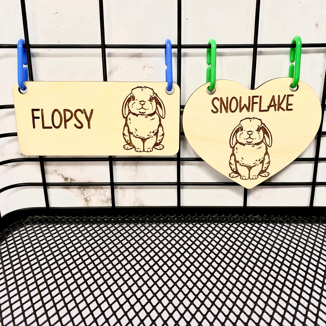 Bunny Name Tag, Rabbit Name Tag, Bunny Accessories for Rabbits, Cage