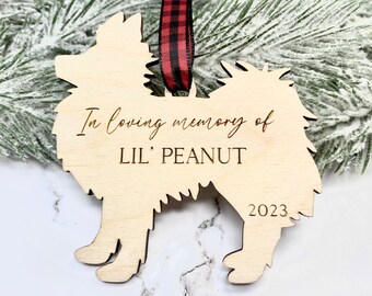 Papillon Memorial Ornament, Papillon Memorial, Papillon Ornament, Papillon Loss, Papillon Dog Gift, Wood Ornament, Personalized
