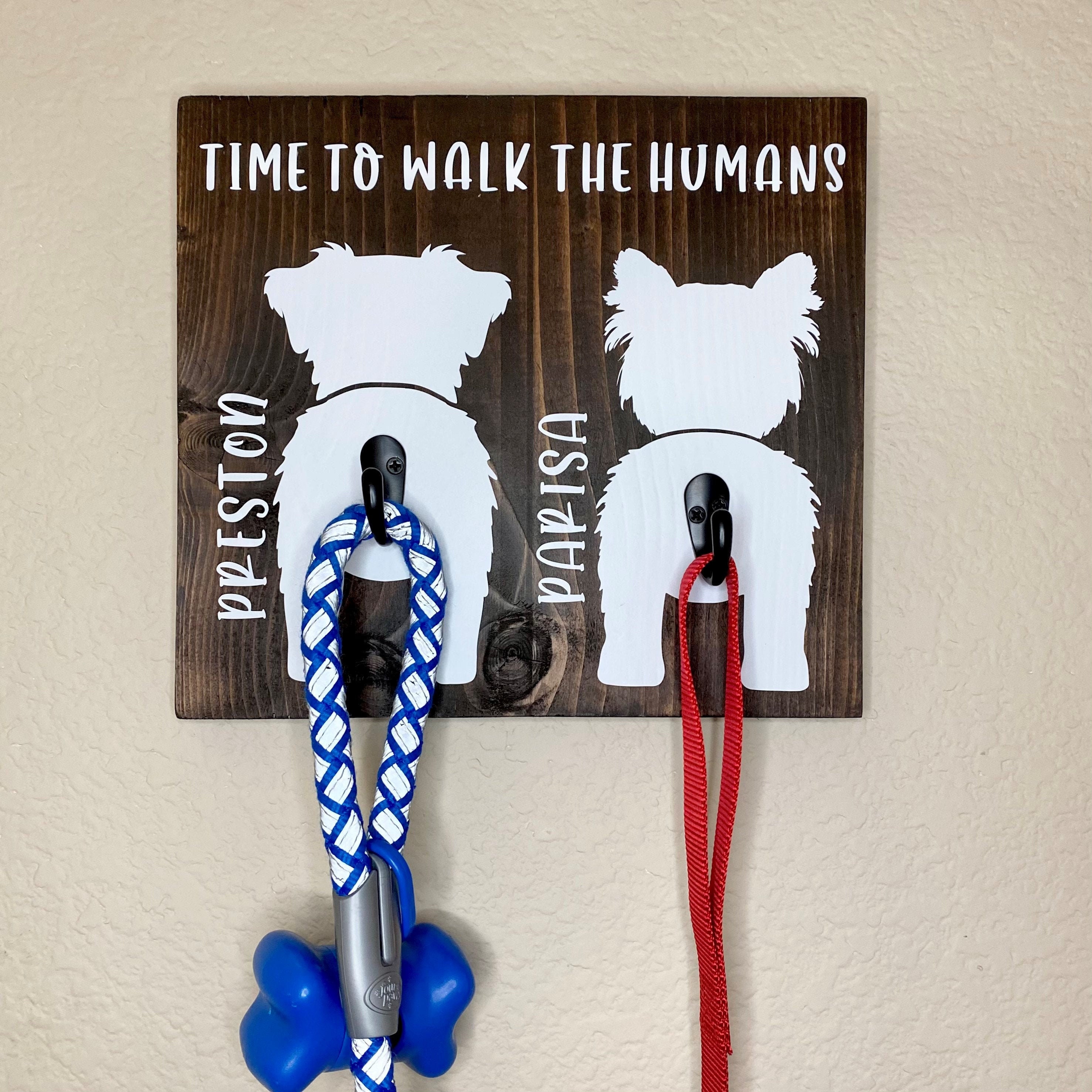 2 Dog Personalized Dog Leash Hook Dog Butt Leash Holder Etsy