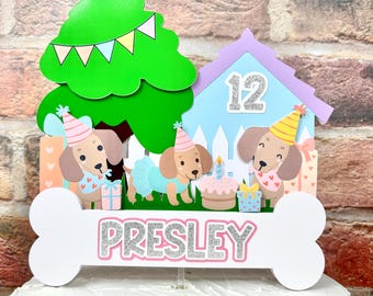 Dachshund Cake Topper, Dachshund Party Decor, Dog Birthday Decoration, Dachshund Birthday Party, Weiner Dog Party, Personalized