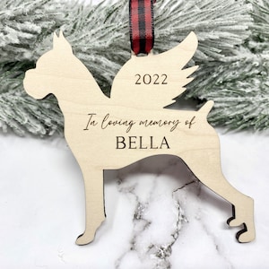 Boxer Memorial Ornament, Boxer Ornament, Boxer Angel, Loss of Boxer Gift, Boxer Memorial, Boxer Mom, Boxer Dad, Dog Grief Gift, Wood