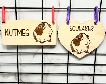 Guinea Pig Name Sign, Guinea Pig Name Tag, Guinea Pig Cage Sign, Guinea Pig Cage Accessories, Cage Decor, Personalized, Guinea Pig Gifts