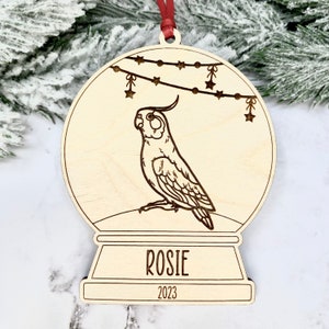 Cockatiel Ornament, Cockatiel Decor, Cockatiel Gifts, Parrot Decor, Parrot Gifts, Parrot Lover Gift, Personalized, Parrot Ornament
