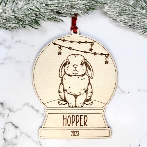 Rabbit Ornament, Rabbit Christmas Ornament, Bunny Ornament Christmas, Rabbit Items, Bunny Lovers, Gift, Personalized