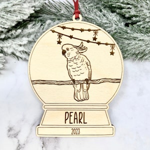 Cockatoo Ornament, Cockatoo Gifts, Parrot Decoration, Parrot Gifts, Parrot Items, Parrot Lover Gift, Personalized, Wood, Parrot Ornament