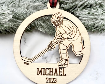 Hockey Ornament, Hockey Christmas Ornaments, Personalized, Ice Hockey, Hockey Dad, Hockey Decor, Hockey Gifts, Hockey Lover Gift
