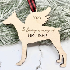 Doberman Memorial Ornament, Doberman Memorial Gifts, Doberman Angel, Loss of Doberman, Doberman Wings, Wood Ornament, Doberman Memorial