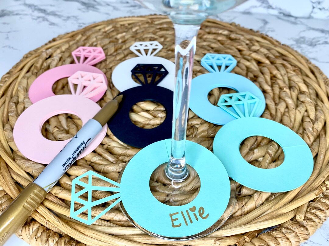 Engagement Diamond Ring Drink Tags Bridal Shower Drink Tags Etsy