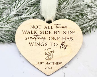 Twin Memorial Ornament, Loss of Twins, Twins Miscarriage Gift, Pregnancy Loss Gift, Pregnancy Loss Ornament, Not All Twins Walk Side by Side