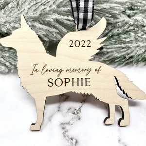 German Shepherd Memorial Ornament, German Shepherd Ornament, German Shepherd Angel, Loss of German Shepherd Gift, Wood Ornament