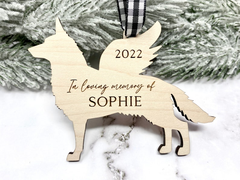 German Shepherd Memorial Ornament, German Shepherd Ornament, German Shepherd Angel, Loss of German Shepherd Gift, Wood Ornament