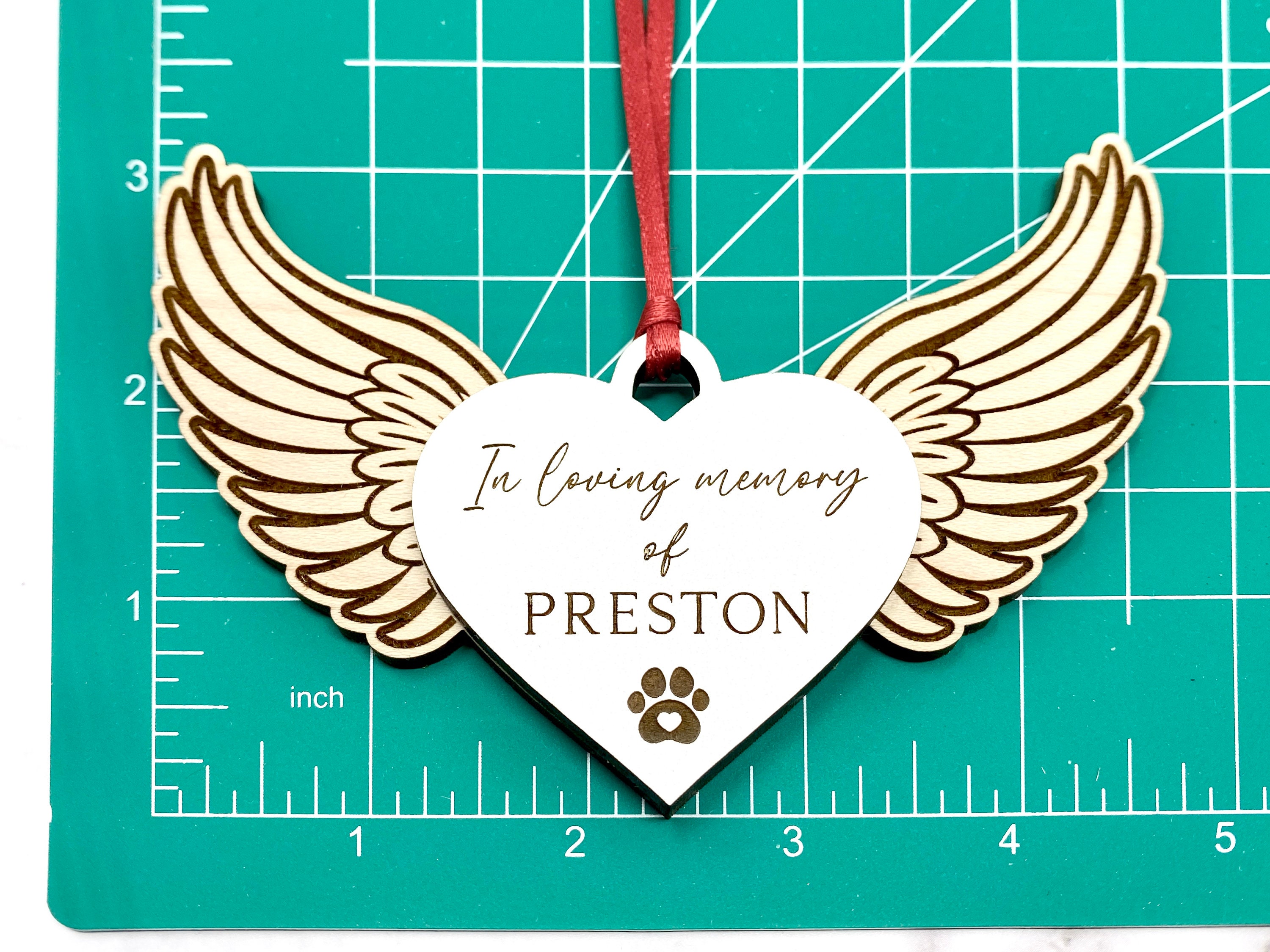Angel Wings Ornament, Dog Memorial Ornament, Pet Angel Paw Ornament ...