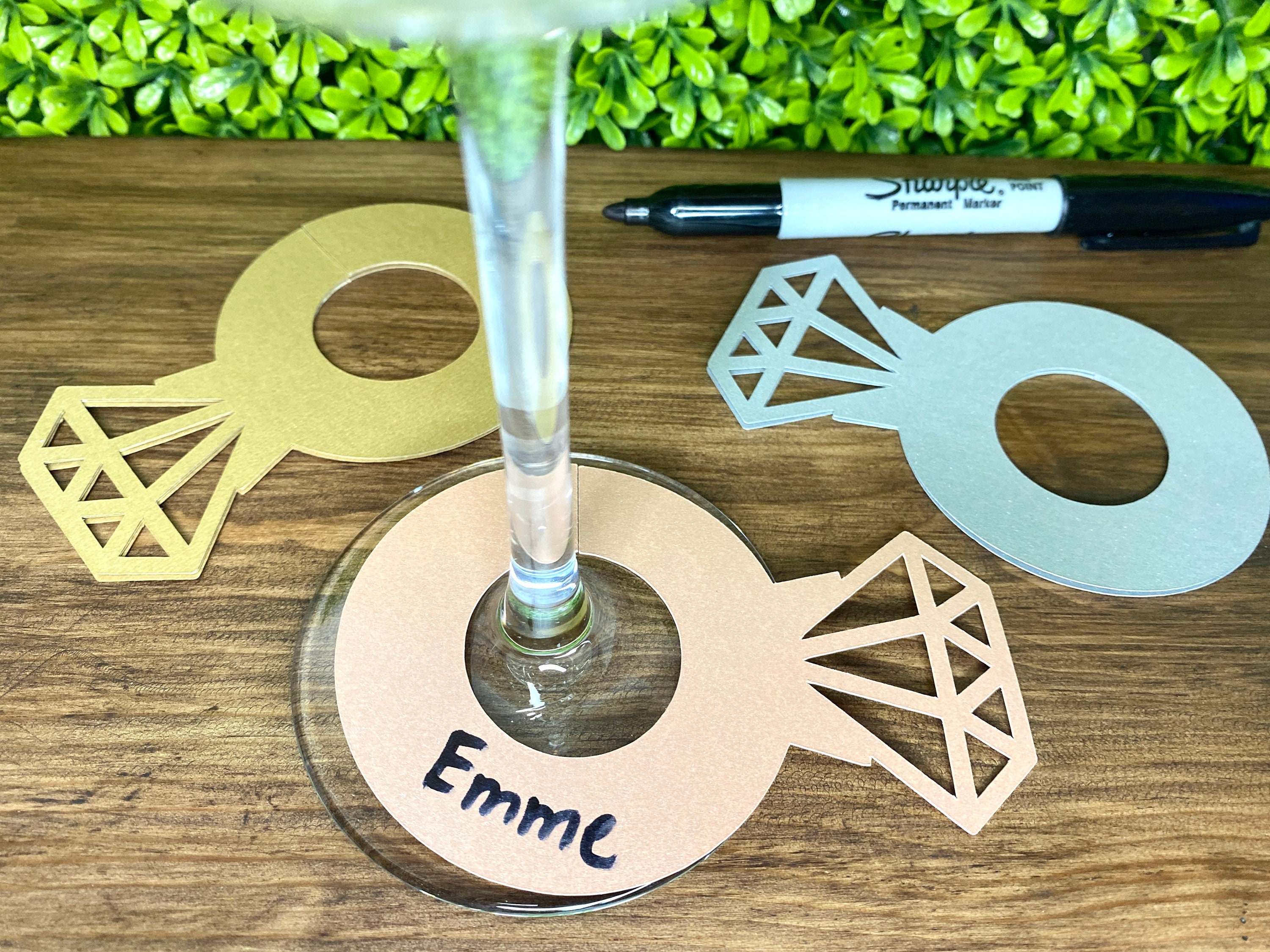 20 Shimmer Diamond Ring Drink Tags Bridal Shower Drink Tags Etsy