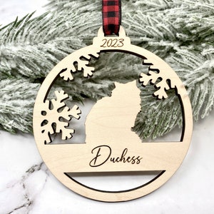 Personalized Cat Ornament, Long Haired Cat Ornament, Cat Ornament, Cat Mom Gifts Personalized, Cat Ornament Custom, Cat Lover Gift Ideas