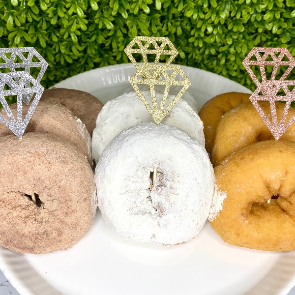 12 Diamond Donut Topper, Donut Topper Diamond, Diamond Ring Donut, Ring Donut Topper, Donut Bridal Shower, Donut Diamond Topper