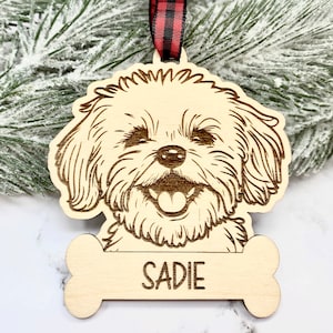 Maltese Ornament, Maltese Dog, Maltese Gifts, Maltese Christmas Ornament,  Maltese Mom, Maltese Dad, Personalized Maltese Ornament
