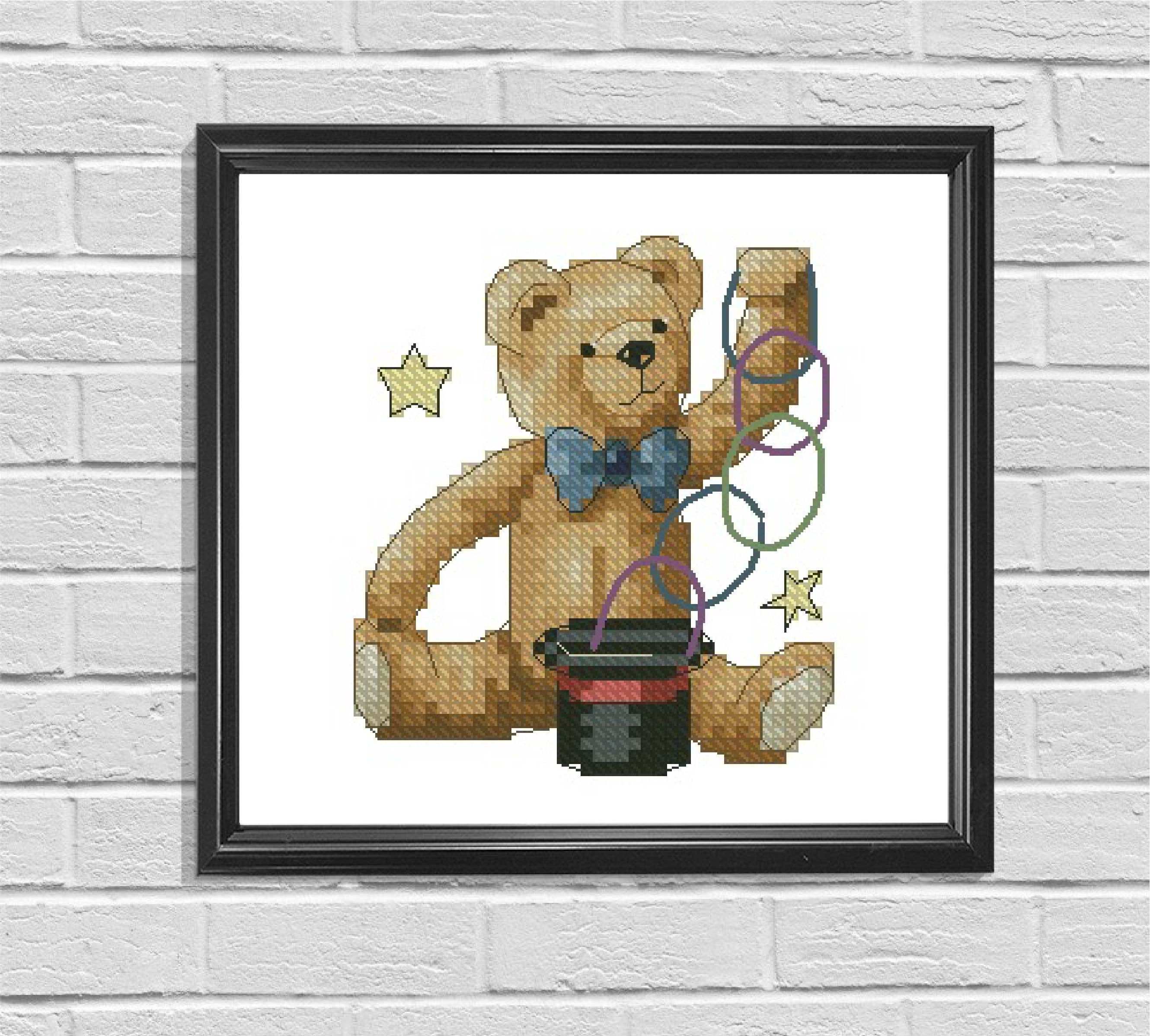 Teddy Bear Cross Stitch Pattern Cute Bear Cross Stitch Pattern Etsy