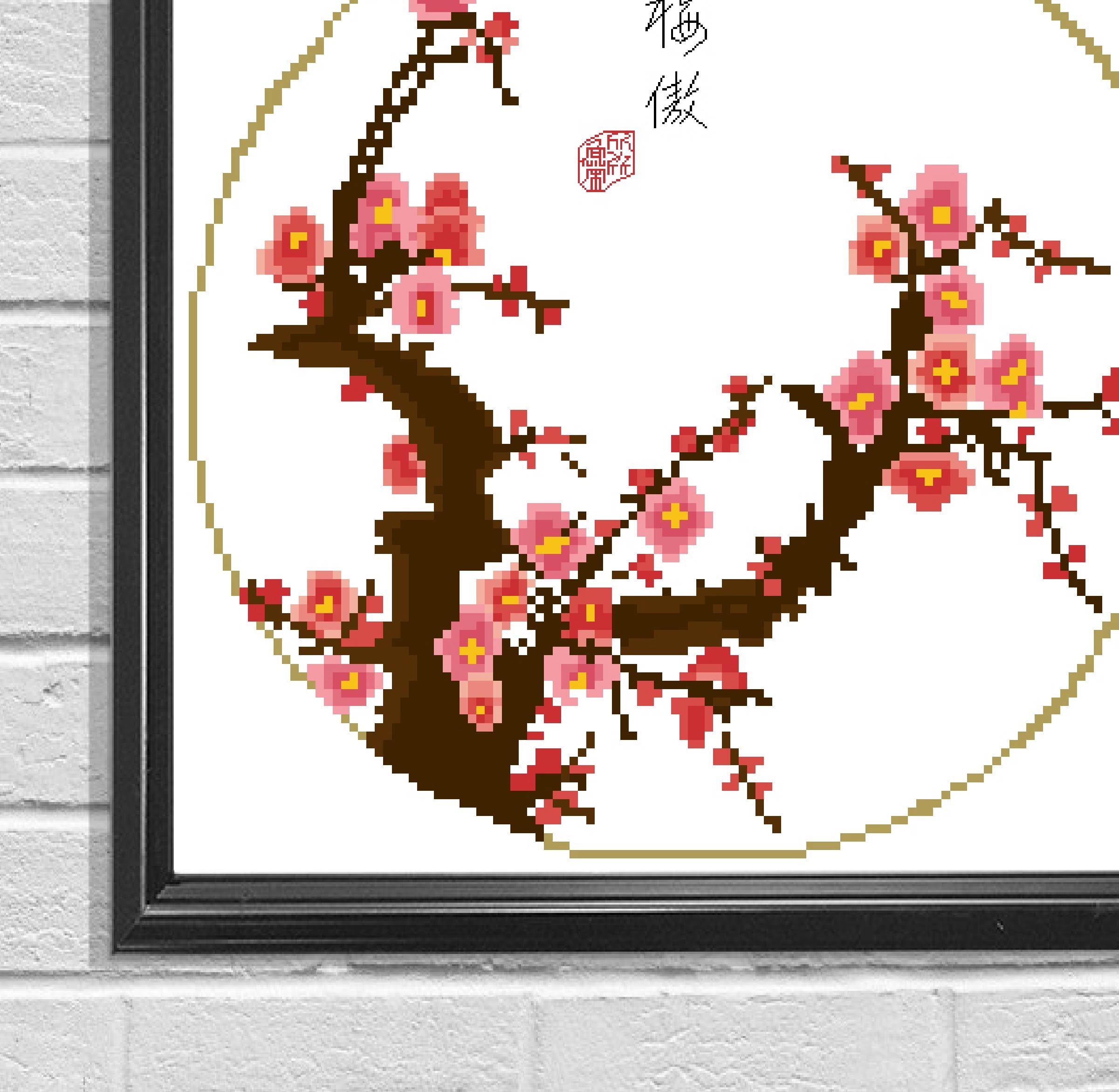 Plum Blossom Cross Stitch Pattern Chinese Painting Cross Stitch Pattern