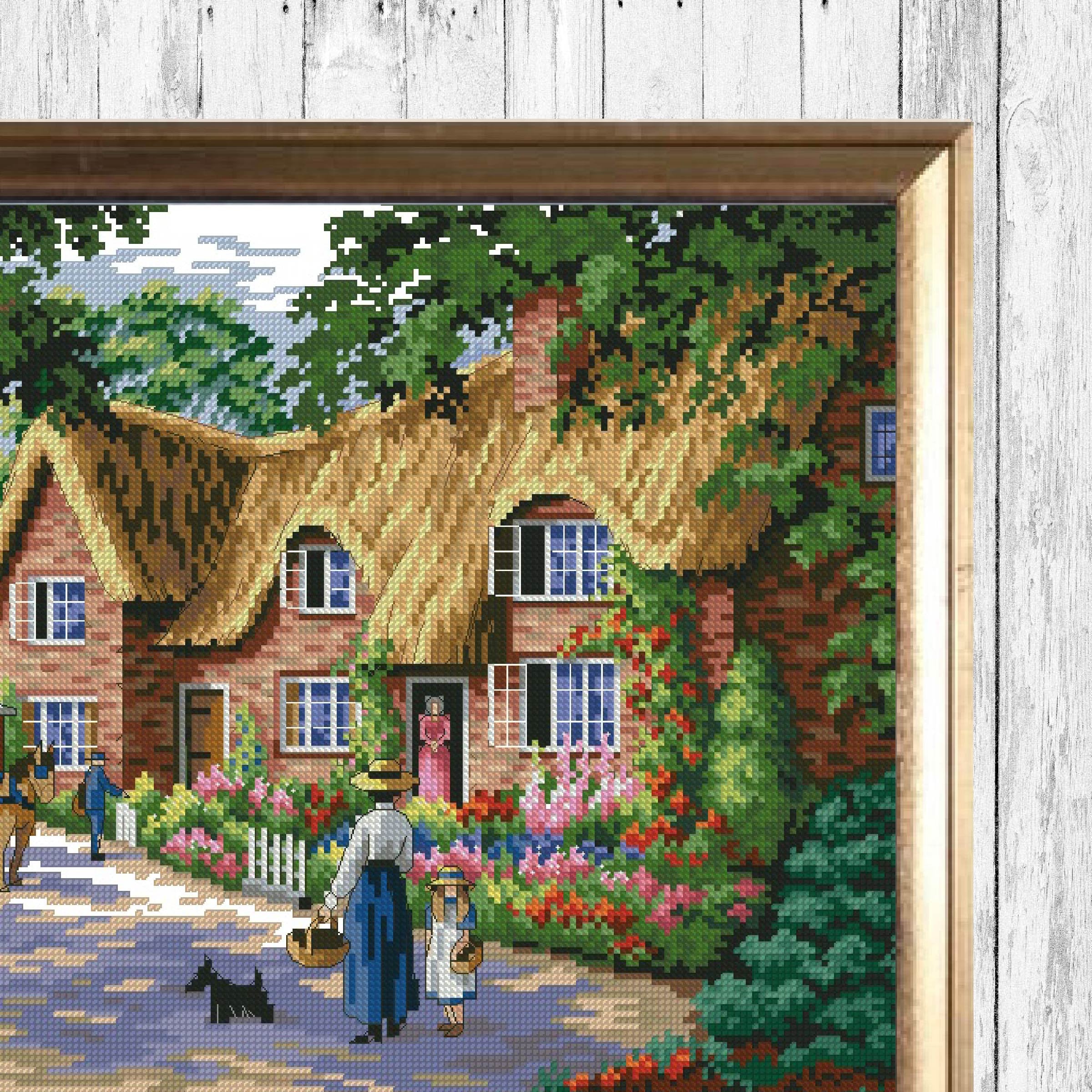 House Cross Stitch Pattern Garden Cross Stitch Pattern Flower | Etsy