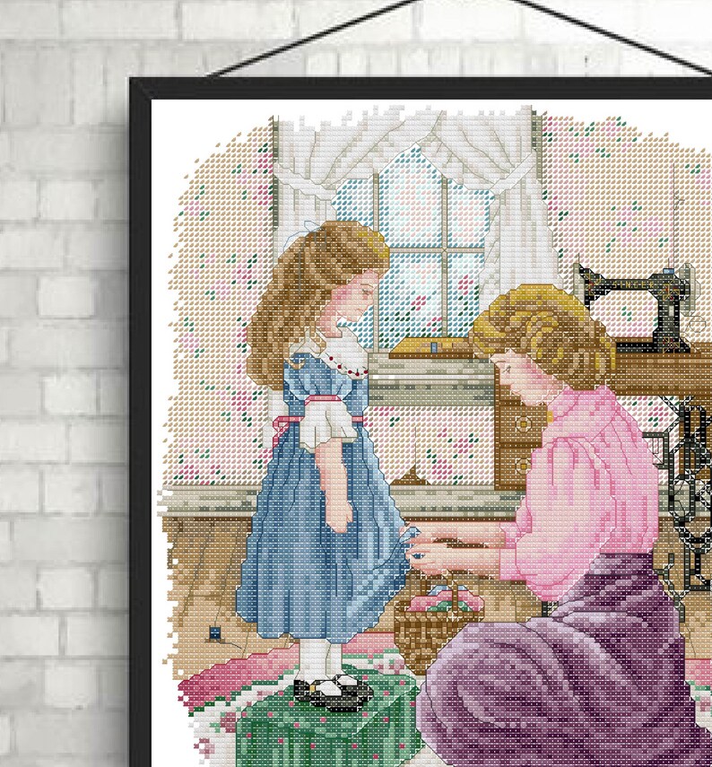 Mother and Daughter Cross Stitch Pattern Modern Cross Stitch Etsy