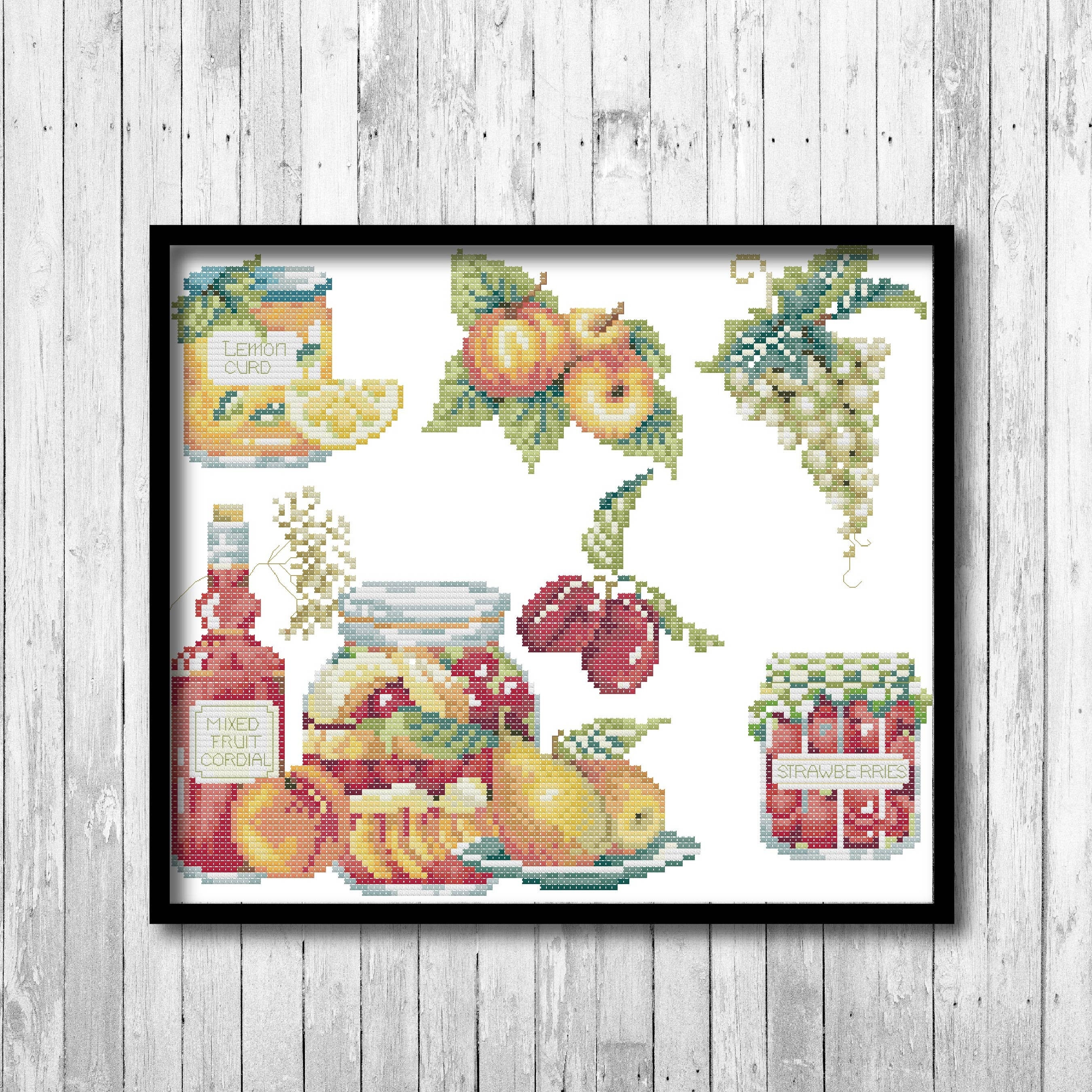Fruits Cross Stitch Pattern Fruit Art Cross Stitch Pattern | Etsy