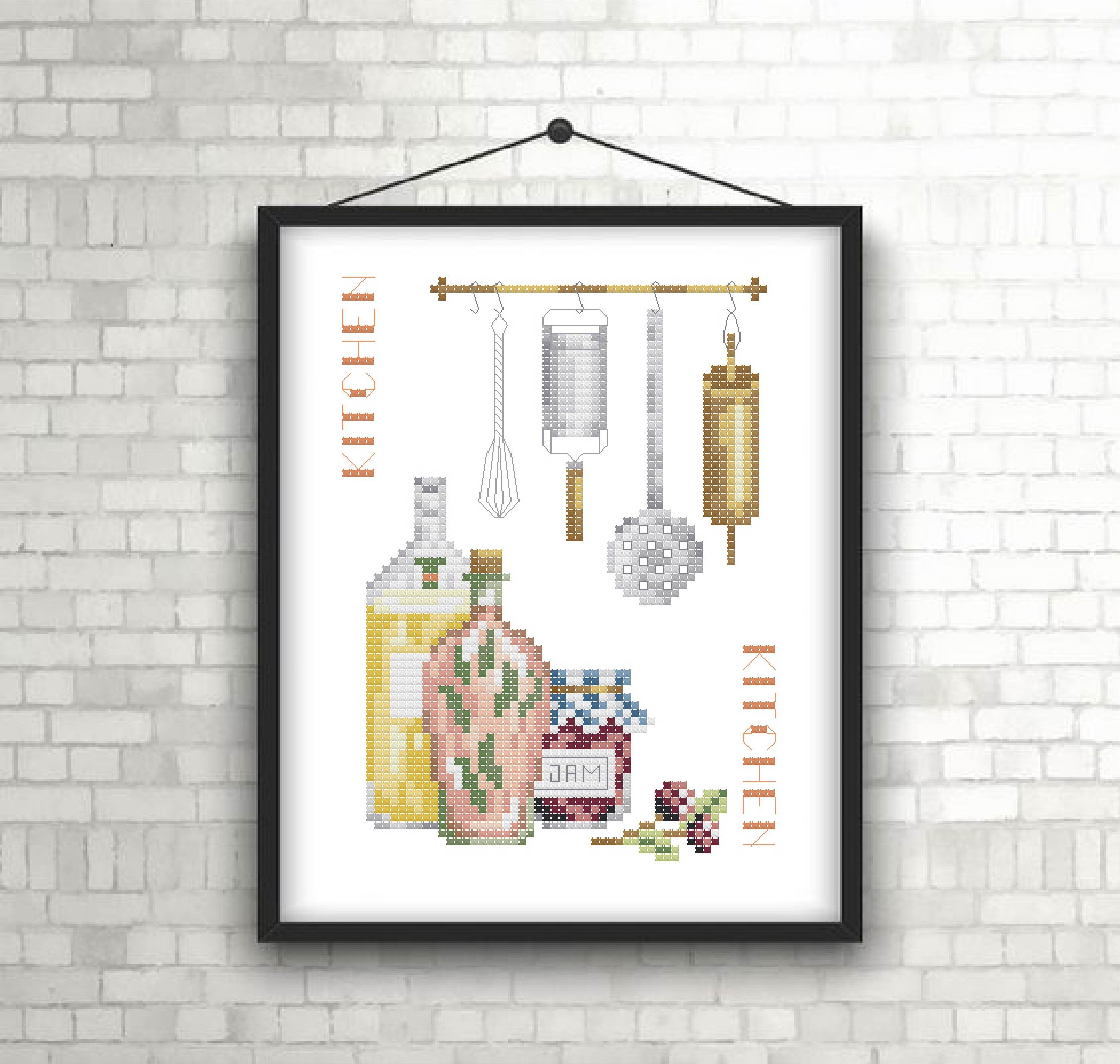 Kitchen Cross Stitch Pattern Modern Cross Stitch Pattern Etsy
