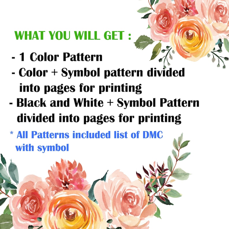 Cottage House Cross Stitch Pattern Garden Cross Stitch Pattern Flower X Stitch PDF Pattern