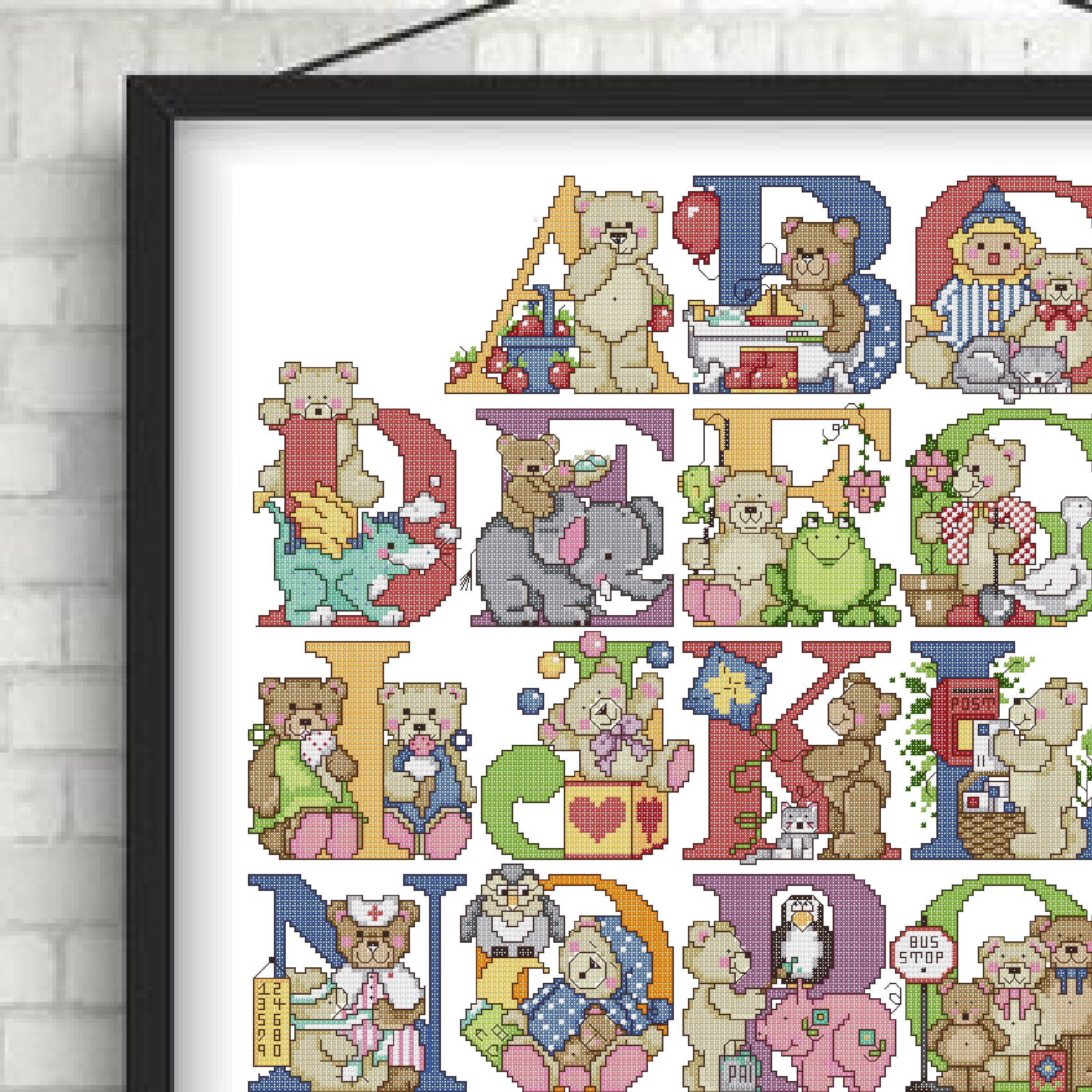 Bear Alphabets Cross Stitch Pattern Bear Cross Stitch Pattern Etsy