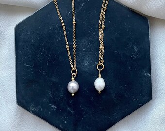 Süßwasserperlen choker, Zierliche Perlenkette, Muttertagsgeschenk, Brautschmuck, Perlenkette mit Gold-Silber- oder Roségold Verschlüssen
