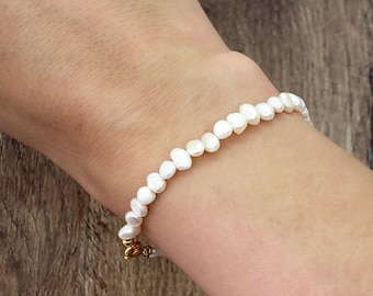 Classical freshwater pearl bracelet, Beaded bracelet, Christmasgift for her