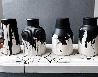 Moderne handgefertigte Mini-Vasen für getrocknete Blumen, minimalistisches skandinavisches Design, Hygge Wohnkultur, dekorative Betonvase