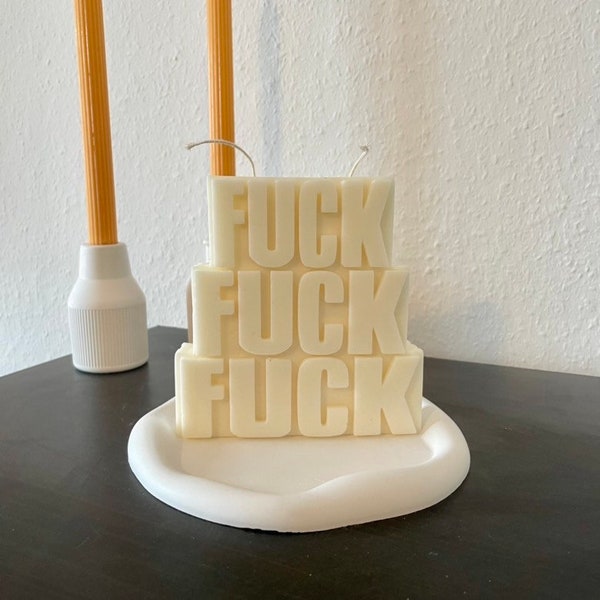 Bougie f*ck, bougie XXL amusante, bougie lettre, bougie sculpturale, bougie mot, bougie lettre, déco, bougie végétalienne, bougie de l'index