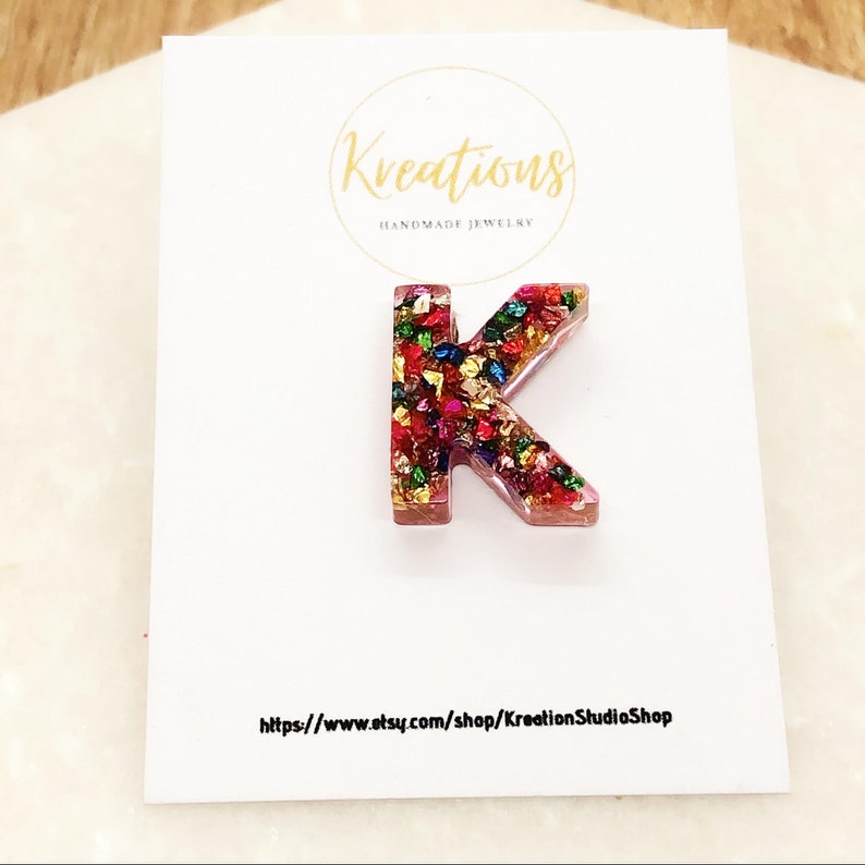 Personalized initial stud earrings, Mini Resin Initials Letters Earrings, Customisable, Sterling silver post earring, Unique Gift For Her. Rainbow