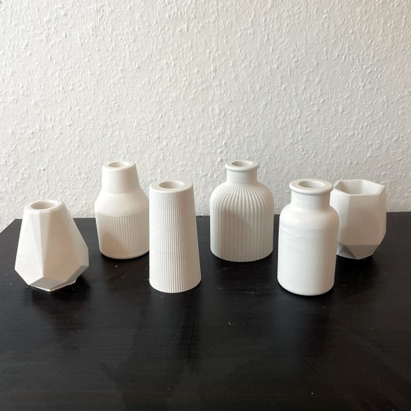 Handmade mini vases for dried flowers, Minimalist scandinavian design, Hygge Home decor, Decorative concrete vase, ceramic vase