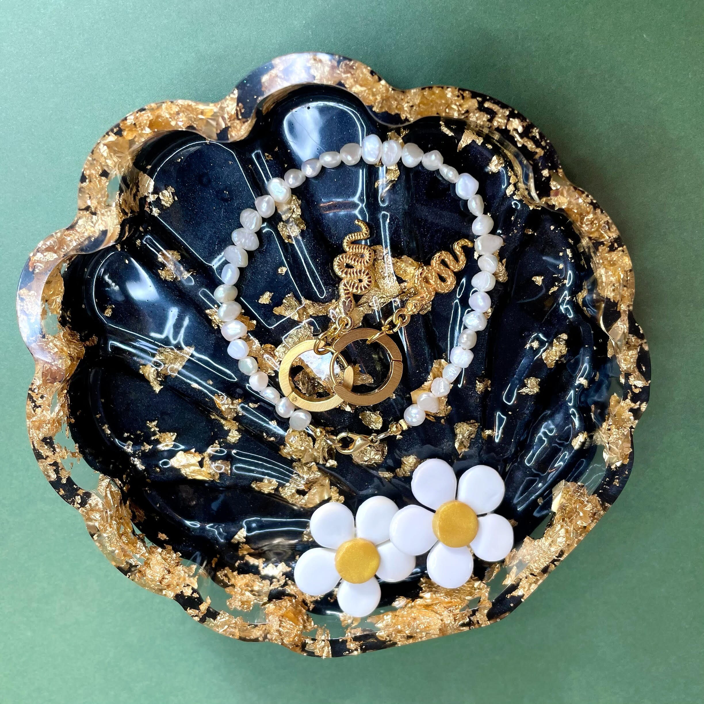 Resin Jewelry Box Handmade With Black and Gold Beautiful Etsy UK