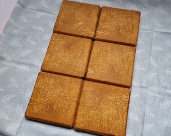 Einzigartige und Chunky handgemachte Holz Untersetzer - Set von 6 - Spalted Tamarind