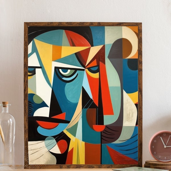 Pablo Picasso a inspiré les figures cubistes sans cadre | Art abstrait absurde | Affiche d'existentialisme | Décoration murale contemporaine