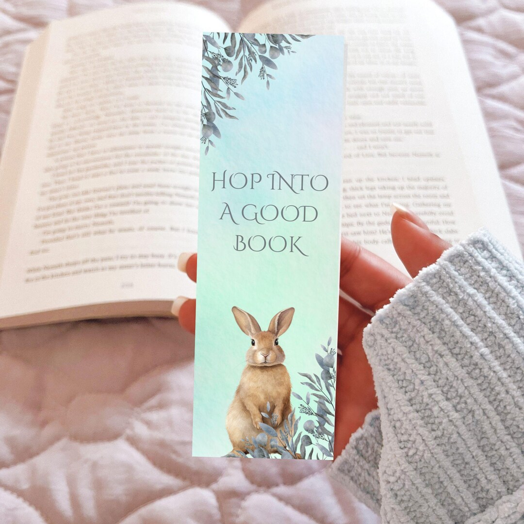 Rabbit Bookmark Laminated Bookmark, Bookmark, Page Saver, Reading Gift ...