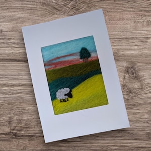 Nadel gefilzte Karte, Nadel gefilzte Karte, Grußkarte, Textile Kunst Karte, Blanko Grußkarte, Geburtstagskarte