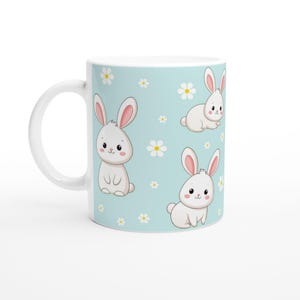 Cute Spring Bunny Mug - Handmade Ceramic Coffee Cup - Perfect Gift for Easter Lovers