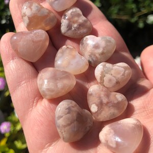 Mini flower agate hearts