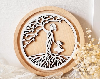 3D Personalised Tree of Life Wooden Plaque - Mother’s Day Gift - Custom Engraved Art Wood Sign, Keepsake, Family Tree Sign, Birthday Present