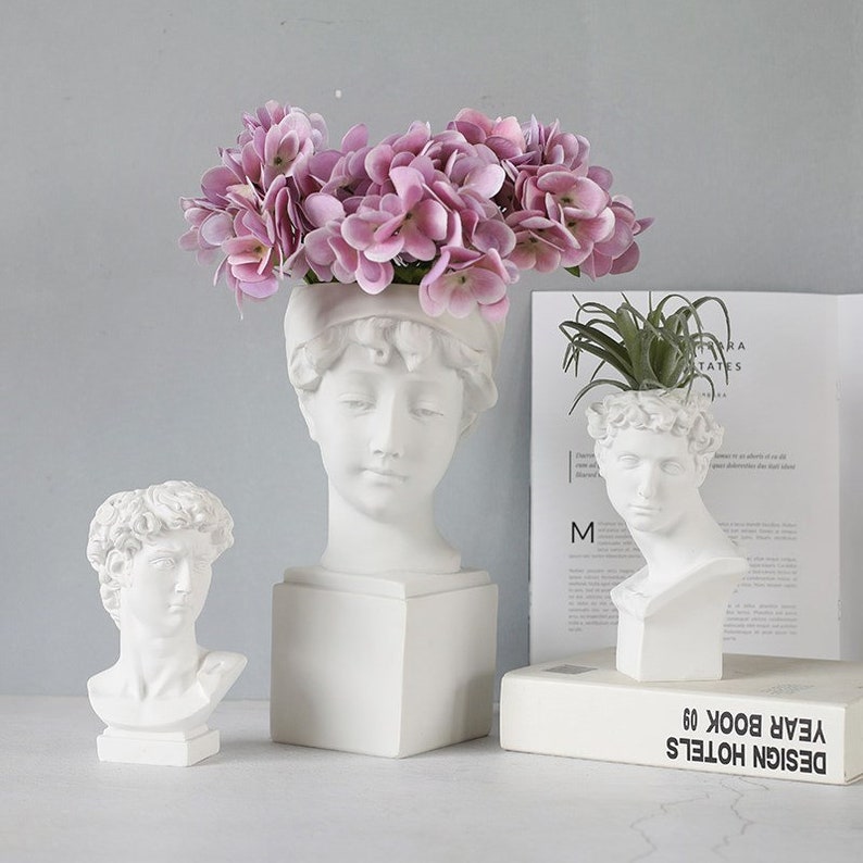 Roman Human Bust Flower Vase Reproduction Art Centrepiece Etsy
